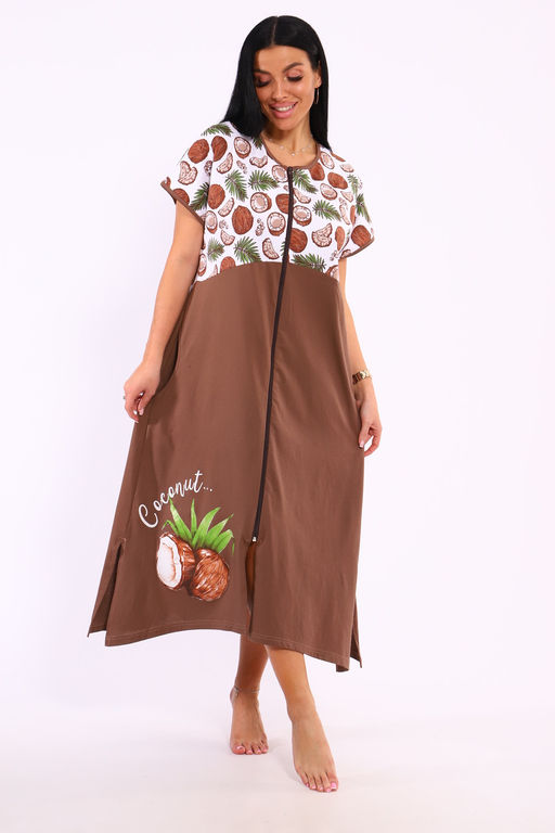 Халат на молнии Кокос