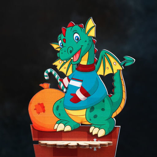 Салфетница деревянная Доляна Дракоша с леденцом, символ года 2024, 221010 см  фото 3