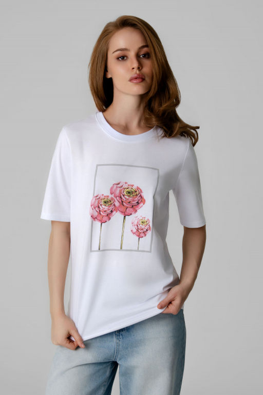 Арт. 31161 Футболка женская 44-50 (4 шт) Цвет:белый