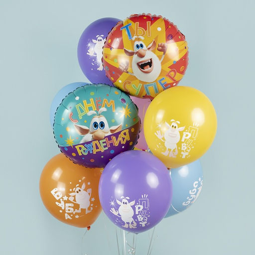 Шары воздушные фольгированные 18" «Буба. С днём рождения»