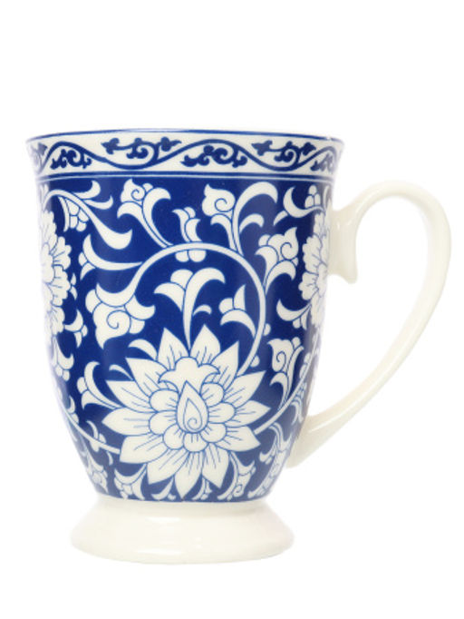Кружка 300 мл на ножке Орнамент Гжель / HS526 /уп 12/72/ - Галеонтрейд фото 3