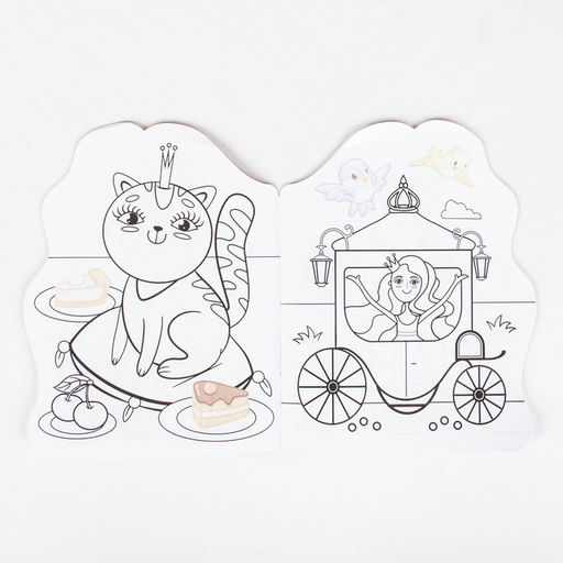 Цена за 2 шт. Раскраска для девочек Принцесса, 16 стр., с наклейками