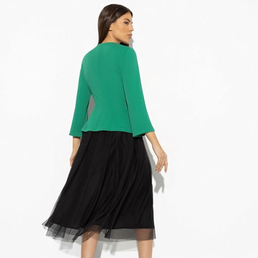 Костюм с юбкой из сетки на подкладе Больше чем стиль (2 в 1 green) - Charutti фото 5