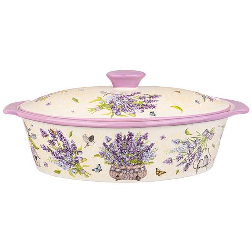 ФОРМА ДЛЯ ЗАПЕКАНИЯ С КРЫШКОЙ AGNESS ЛАВАНДА ОВАЛЬНАЯ 3,2 Л 37,5Х22Х15,5СМ