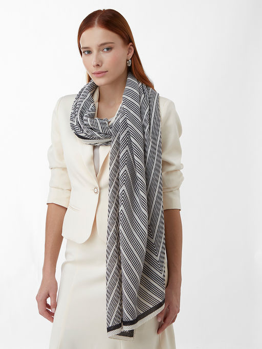 Большой, мягкий, тонкий и очень нежный двусторонний палантин с рисунком - Tantino фото 4