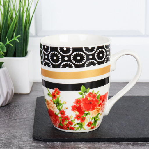 Кружка 400 мл Цветы / K5035 /уп 72/ микс 4 - ГалеонТрейд фото 3