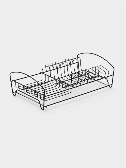 Сушилка для тарелок и кружек с поддоном 39*25*12 см, цвет черный