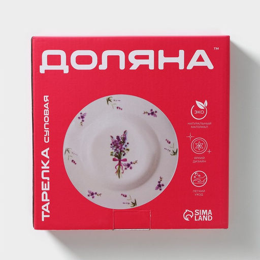 Тарелка фарфоровая глубокая Доляна Пташка, d=20,2 см, цвет белый  фото 11