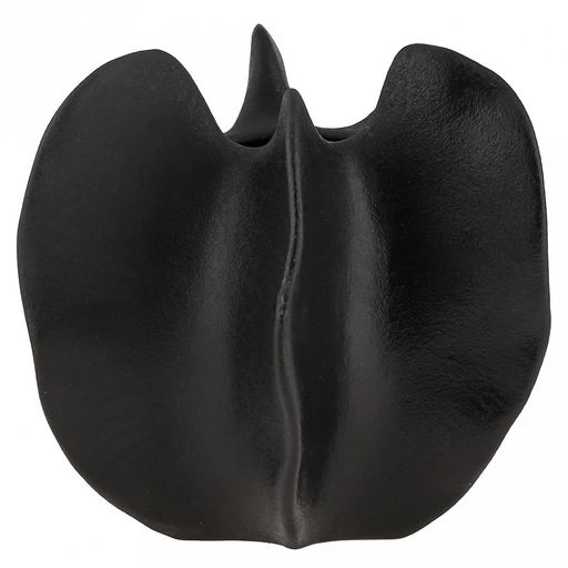 Ваза керамическая "Карамбола" 680мл, 17х15,5см h15см, д/горла - 4см, фактурный глянец, цвет - черный, в коробке (Китай)