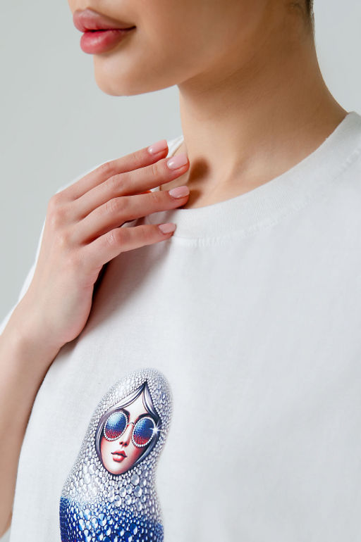 Арт. 3-1155 Футболка женская 44-50 (4 шт) Цвет:молочный - Калинка фото 7