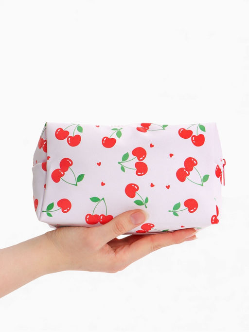 Косметичка дор Вишня 19*10*11, отд на молнии, белый