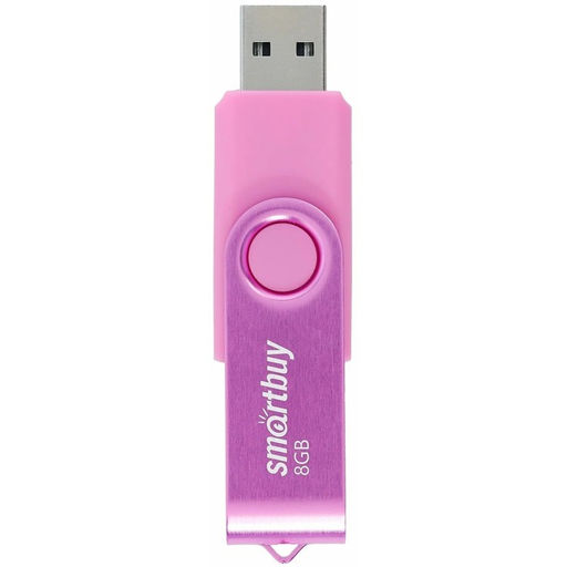 Флешка Smartbuy Twist, 8 Гб, USB 2.0, чтение до 25 Мб/с, запись до 15 Мб/с, розовая