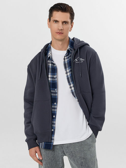 Жакет на молнии серый - Mark formelle фото 8