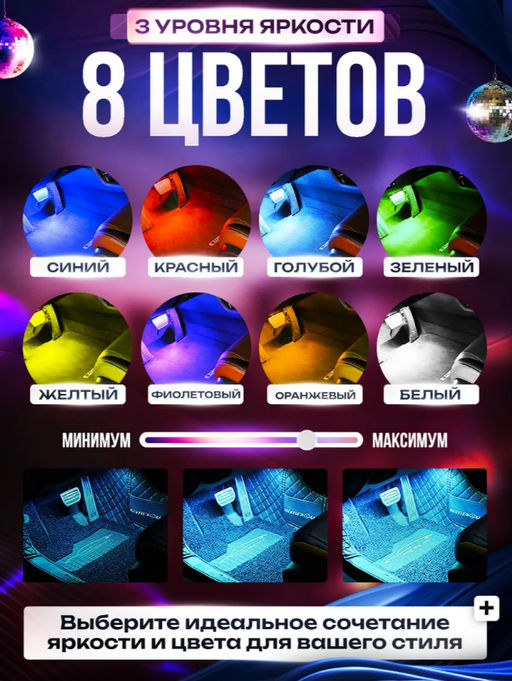 Подсветка в машину салон RGB (3625) - Мой органайзер фото 2