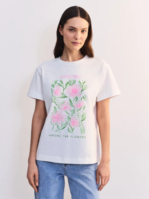 Футболка из хлопка с принтом ZR2605023425-2 / Zarina
