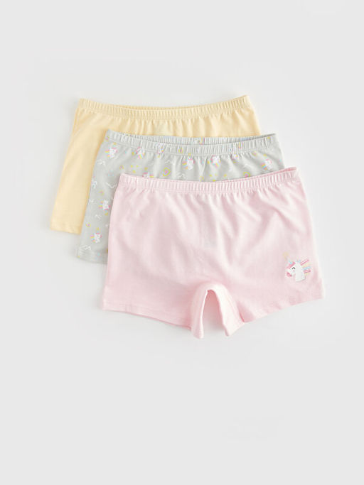 Bask?l? K?z ?ocuk Boxer 3l?