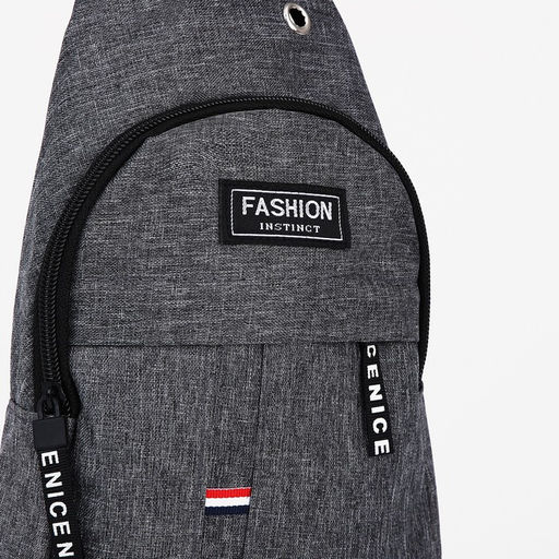 Сумка слинг мужская из текстиля, отверстие для наушников, цвет серый - Simaland фото 3