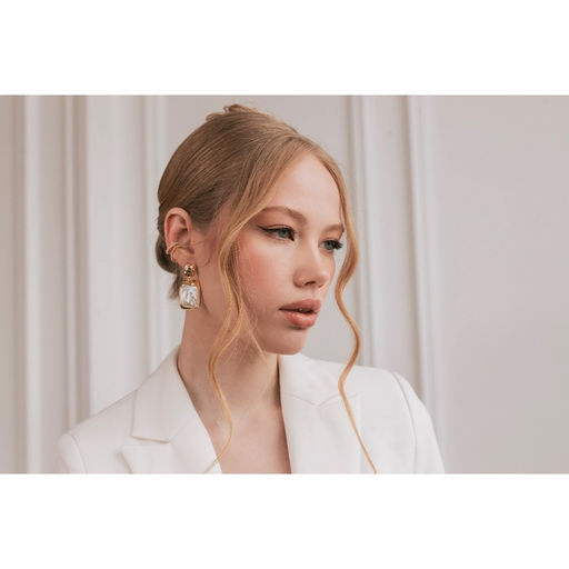 Серьги «Каффы» манжеты, набор 3 шт., белые в золоте