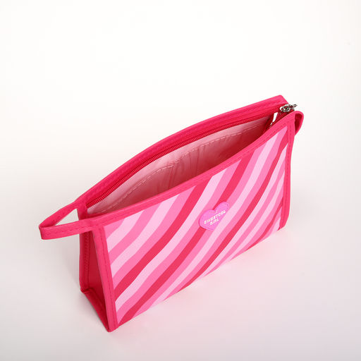 Косметичка на молнии, треугольная, с рисунком Sweetcol girl, малиновая - Simaland фото 3