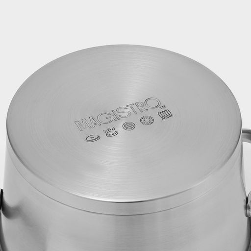 Кастрюля Magistro HiTech Steel, 4 л, d=22 см, h=13 см, слив для воды, капсульное дно, индукция, нержавеющая сталь  фото 4