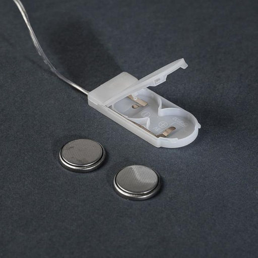 Гирлянда «Нить» 5 м роса, IP20, серебристая нить, 50 LED, батарейки CR2032×2 (в комплекте), свечение фиолетовое