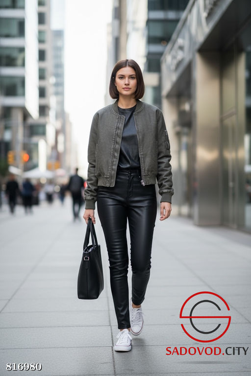 Кожаная женская куртка