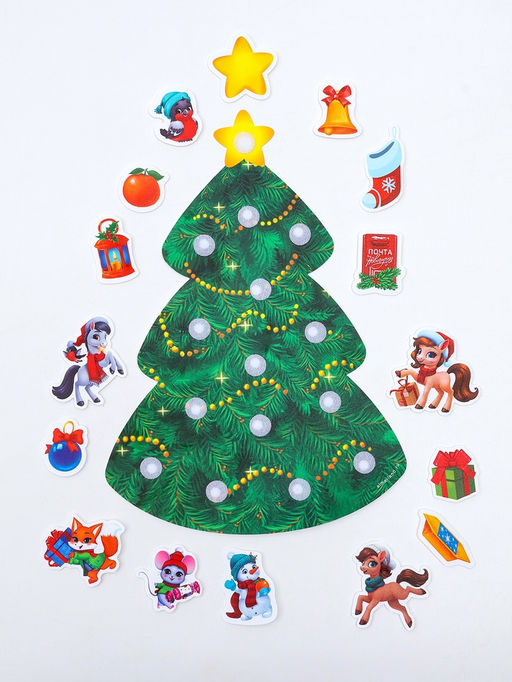 Игрушка развивающая новогодняя «Веселые липучки. Веселая лошадка»