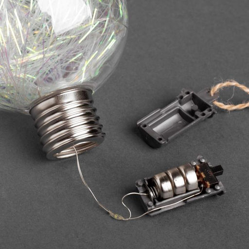 Набор ёлочных шаров Мишура цветная тёплая, 3 шт, d=8 см, 5 LED, от батареек, свечение белое - Luazon lighting фото 9