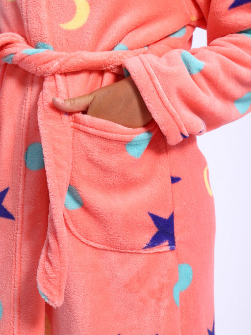 Халат подростковый из ультрасофта "Нежность" коралл