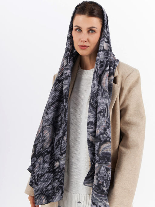 Большой, мягкий, тонкий и очень нежный двусторонний палантин с рисунком - Tantino фото 5