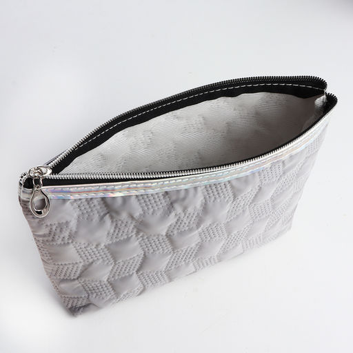 Косметичка на молнии простая, мягкая, серая - Simaland фото 3