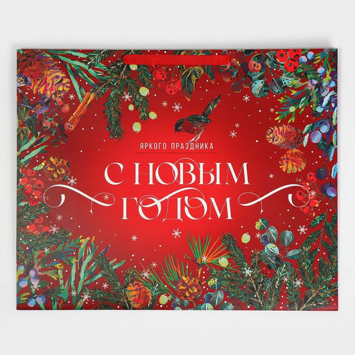 Пакет подарочный новогодний ламинированный «С Новым годом», XL 49×40×19 см