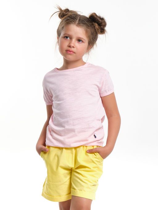Комплект для девочки с шортами UD 6483/7936 розовый/желтый - Mini maxi фото 5