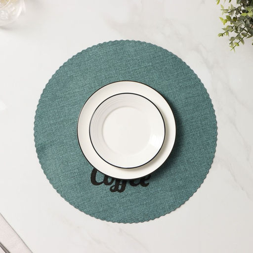 Набор салфеток сервировочных Доляна Coffee, 4 шт, d=37 см, цвет бирюзовый  фото 5