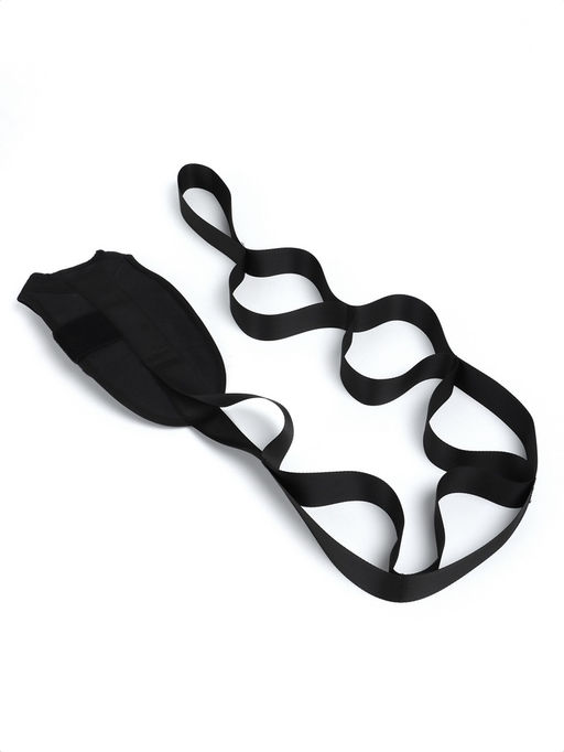 Эспандер-лента с захватами для мышц ног, чёрный