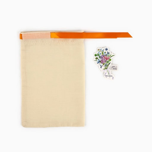 Цена за 5 шт. Мешочек подарочный из хлопка С любовью для тебя, цветы, 16?24 см  1.5 см