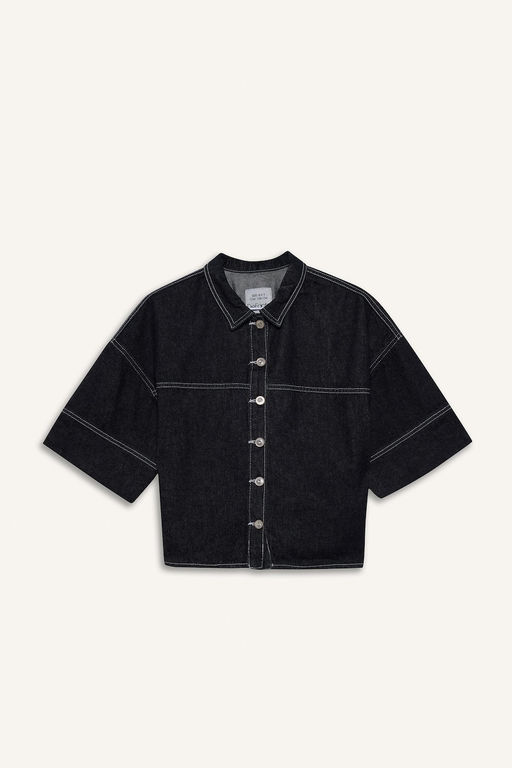 %100 Pamuk D__meli Denim Ceket K_z _ocuk