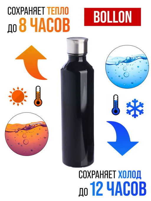 77030-2 Термобутылка 500мл. Star, черная (х20) - Mayer&boch фото 10