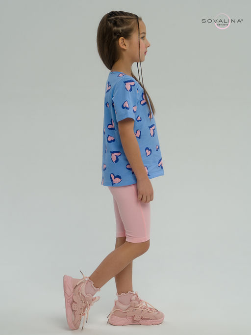 Костюм Актив розовые сердечки на голубом-розовый - Sovalina фото 20