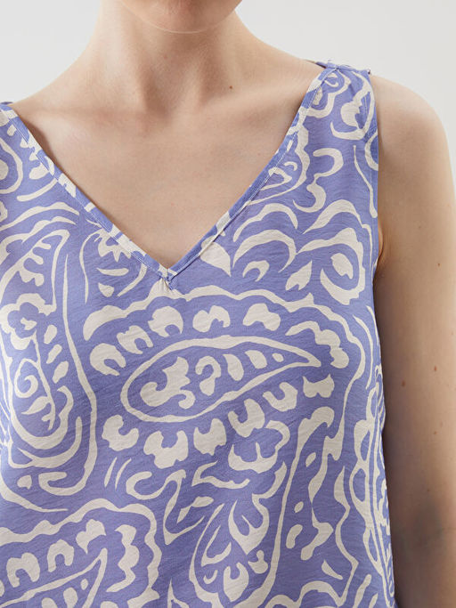 V Yaka Desenli Kad?n Bluz