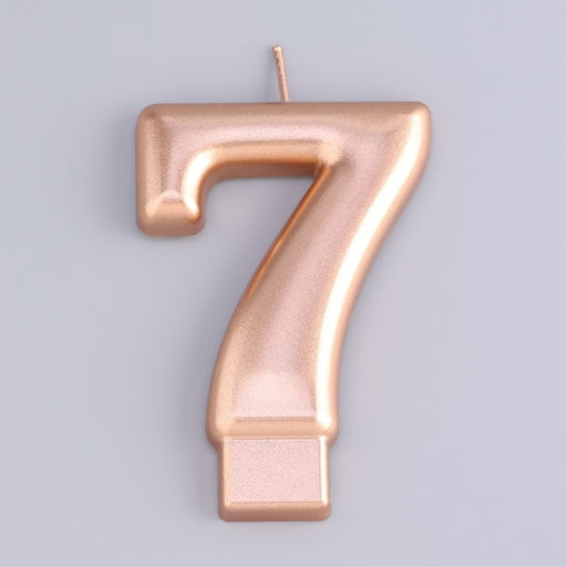 Цена за 3 шт. Свеча для торта «Европейская ГИГАНТ», цифра 7, 7 см, розовое золото