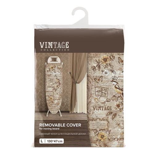 Чехол для гладильной доски, средний, 130*47 см, VINTAGE BIRD, шт