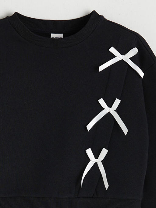 Bisiklet Yaka K?z ?ocuk Sweatshirt