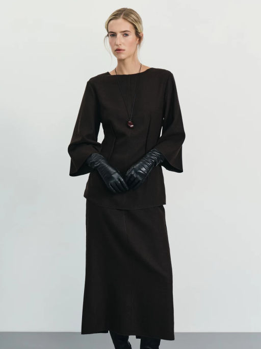 Юбка миди с шерстью / Zarina