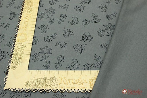 Плательный хлопок Вербена цв.темно-серый, ш.1.48м, хлопок-100%, 115гр/м.кв - Купава фото 5