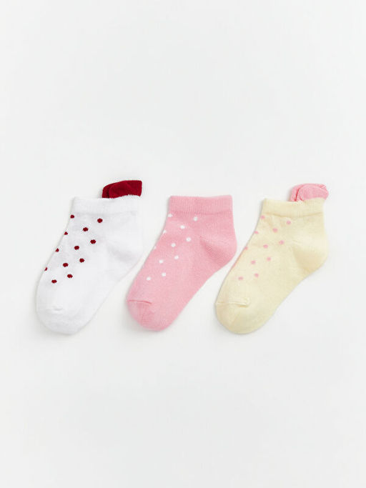 Puantiyeli K?z ?ocuk Patik ?orap 3l?