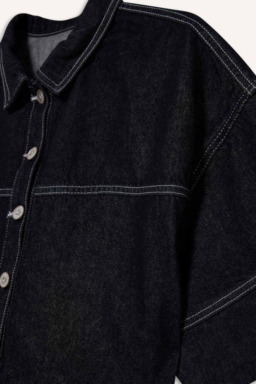 %100 Pamuk D__meli Denim Ceket K_z _ocuk