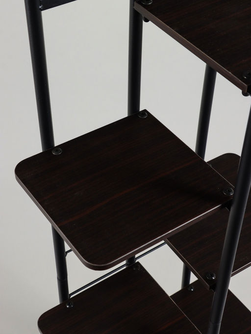 Подставка для цветов Greengo, 5 полок, 36×23×94 см, напольная, каркас металл, полки МДФ, чёрная