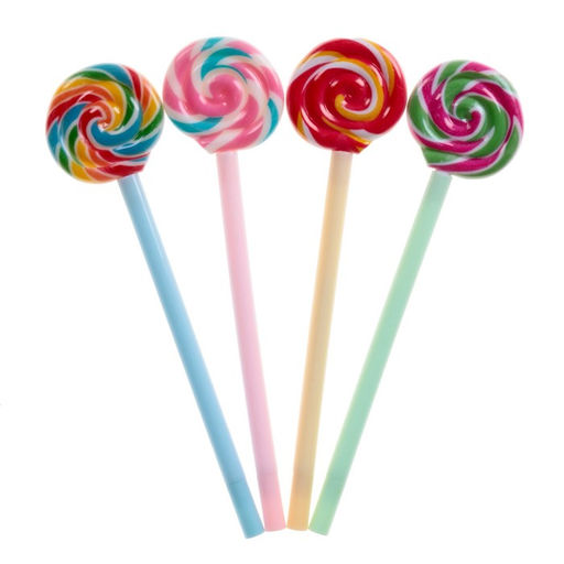 Цена за 12 шт. Ручка - прикол гелевая Calligrata Леденец, неавтоматическая, чёрные чернила, 0.38 мм, подарочная, МИКС