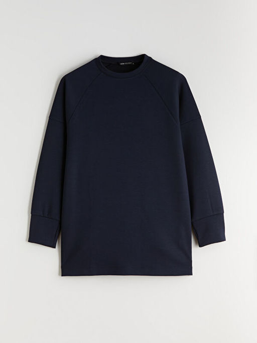 Bisiklet Yaka Oversize Kad?n Sweatshirt Tunik